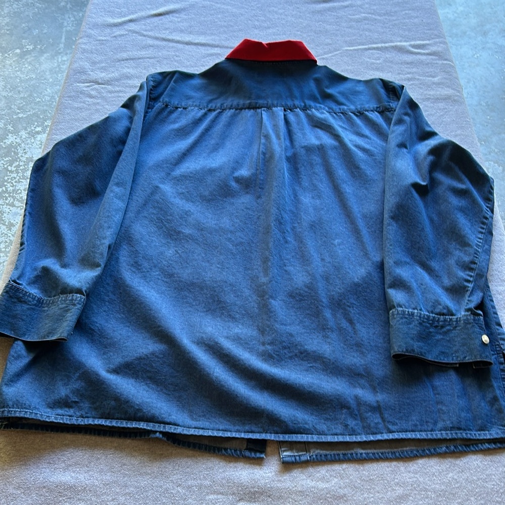 EUC Karen Scott Plus size winter denim embroidered shirt- Size 1X. - Picture 9 of 9